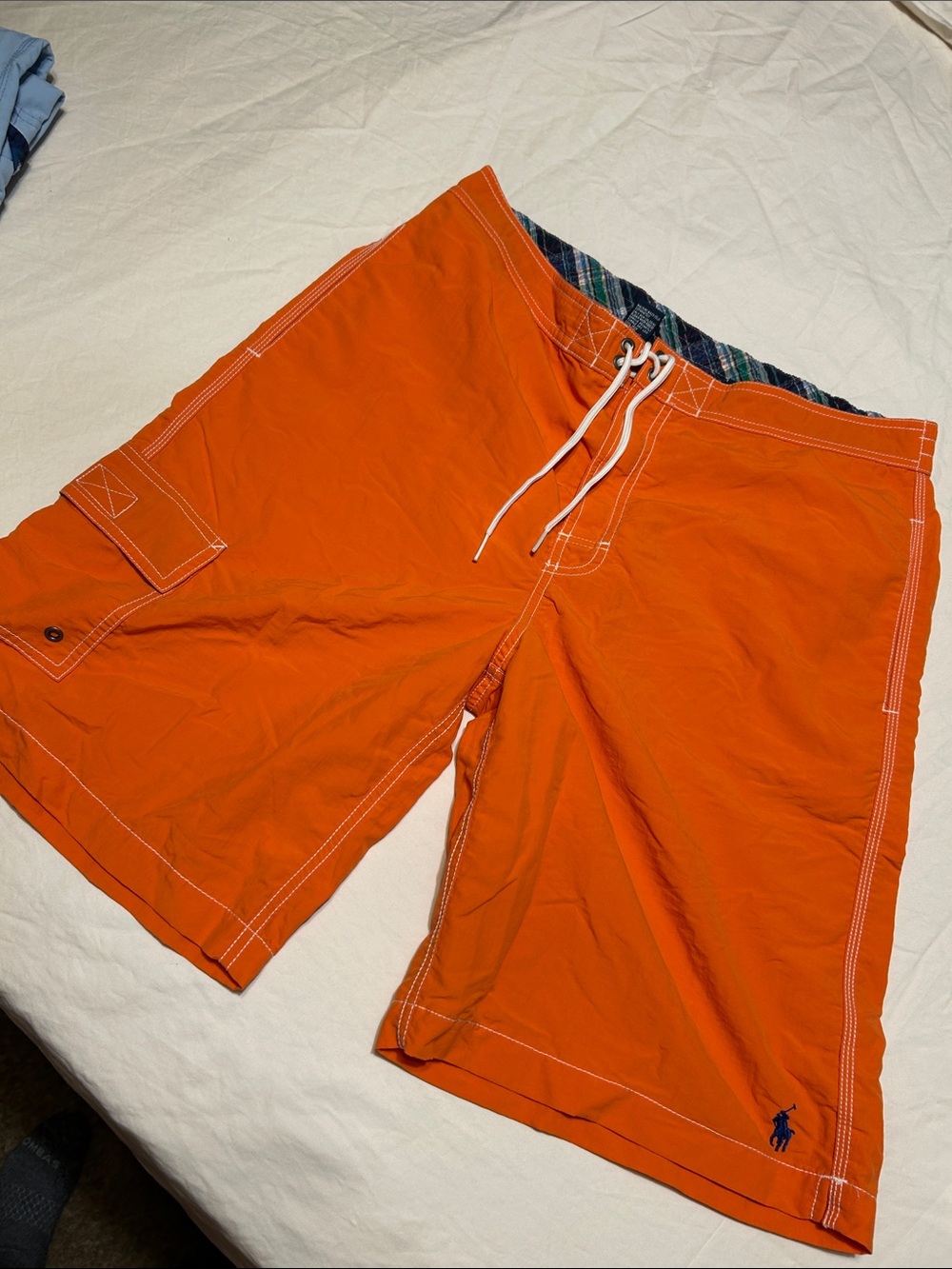 Polo by Ralph Lauren Orange Men's Swim Board Shorts with Drawstring